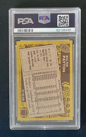 1986 Topps Walter Payton #11 PSA 8 back